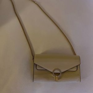 Sandro grained leather cross body or clutch gold chain purse. 🌸